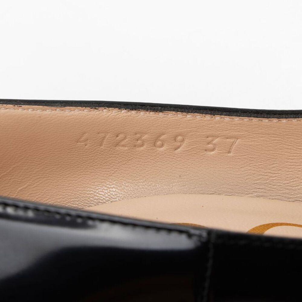 Gucci Polished Leather Removable Faux Pearl Bow Pumps - Size 7 / 37 - Picture 4 of 9